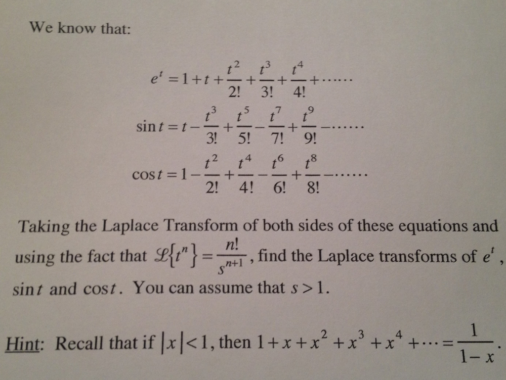 Solved We Know That E T 1 T T 2 2 T 3 3 T 4 4