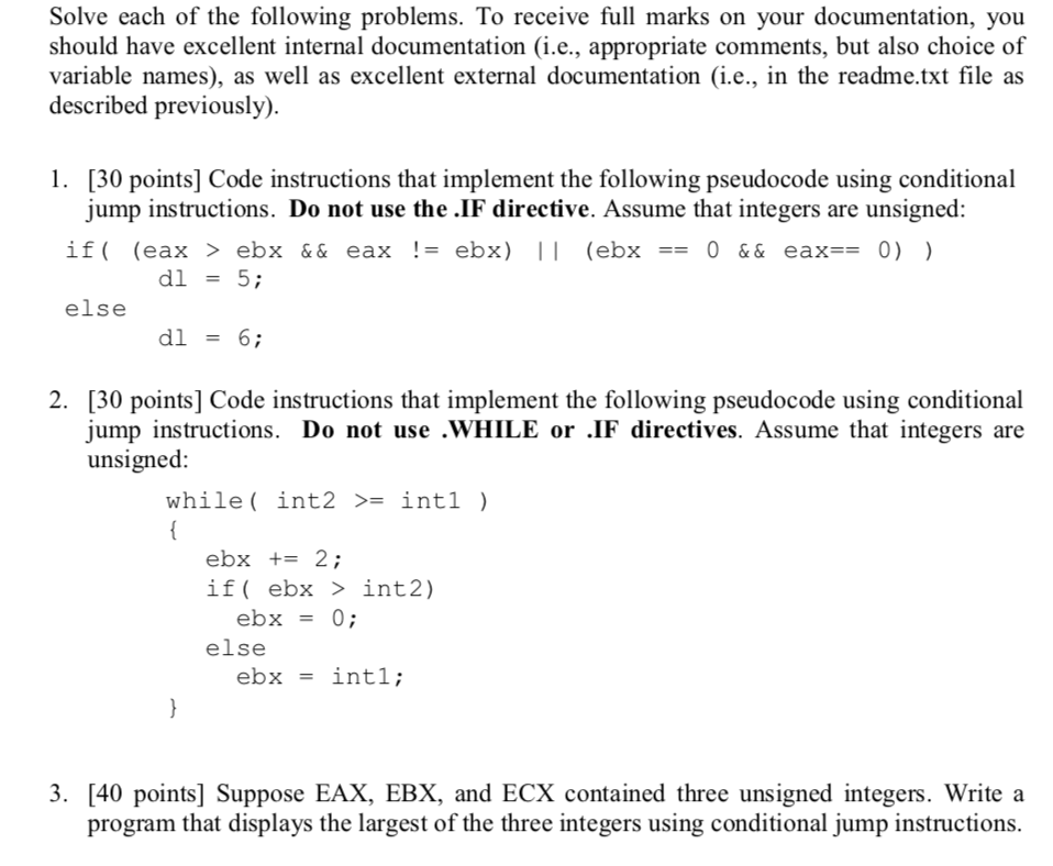 Solve each of the following problems. To receive full | Chegg.com