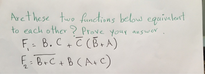Solved Are these two functions below equivalent to each | Chegg.com