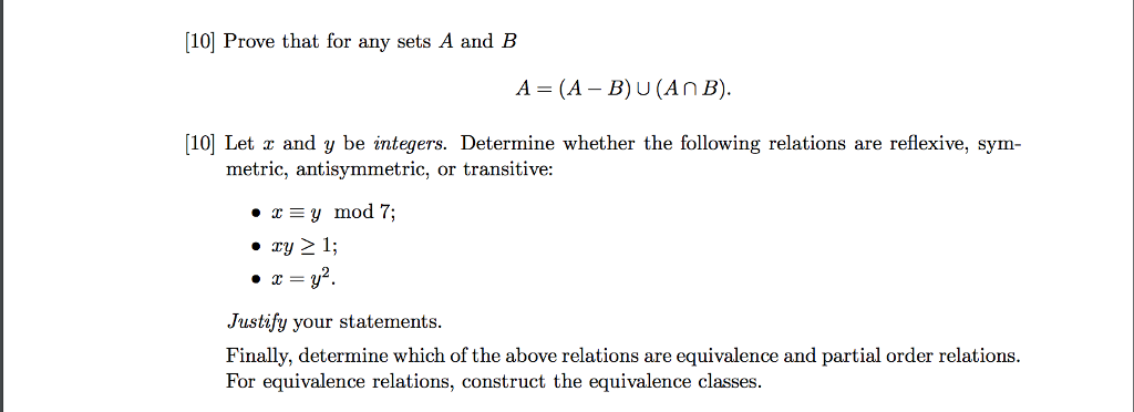 Solved Prove that for any sets A and B A = (A - B) (A B). | Chegg.com