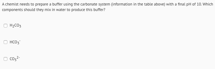 Solved A Chemist Needs To Prepare A Buffer Using The