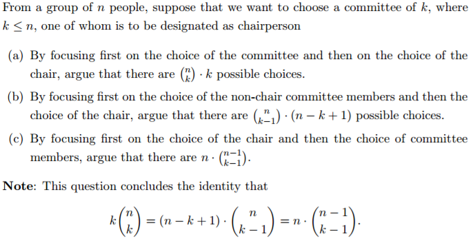 Solved From a group of n people, suppose that we want to | Chegg.com