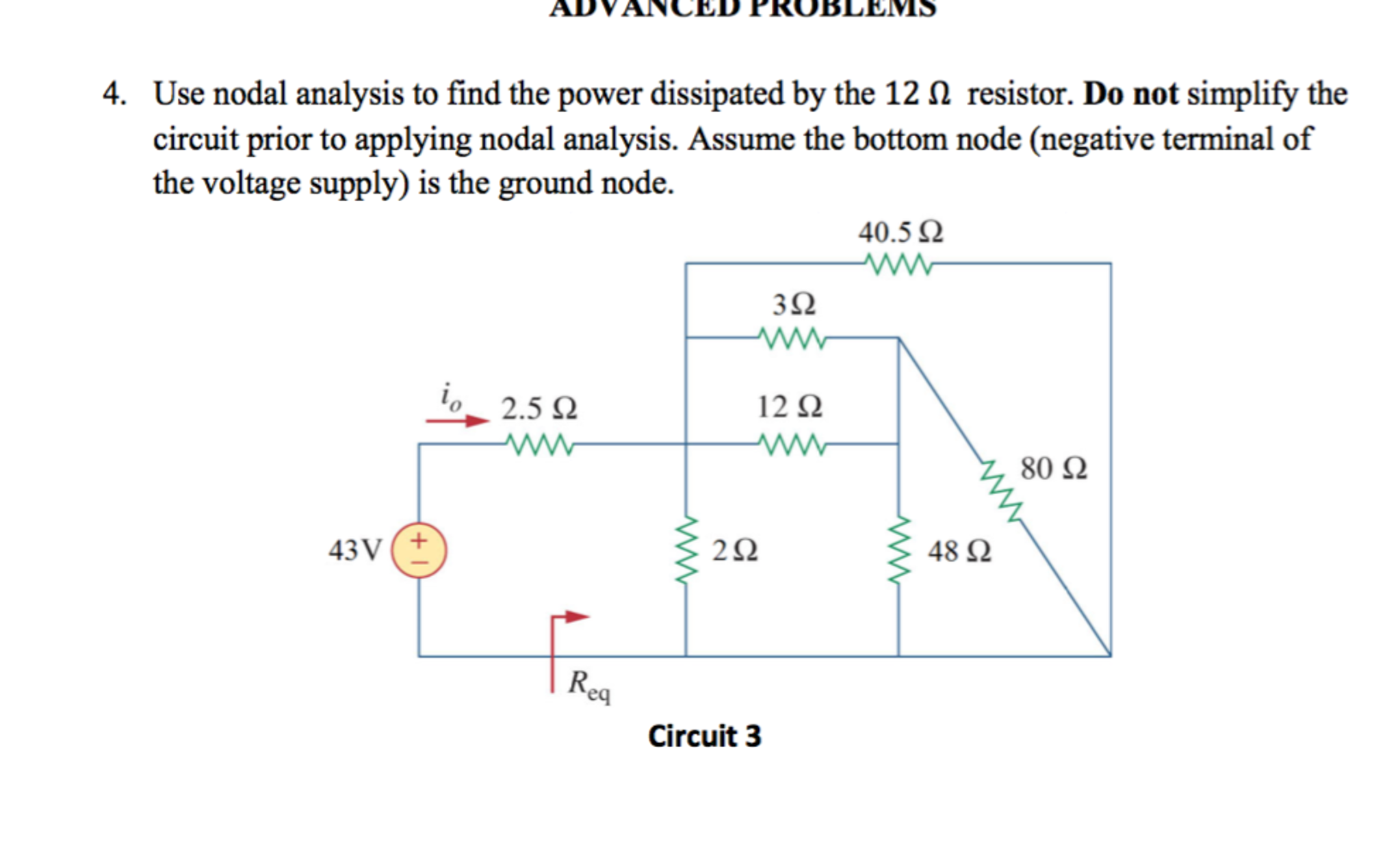 Solved Use Nodal Analysis To Find The Power Dissipated By | Chegg.com