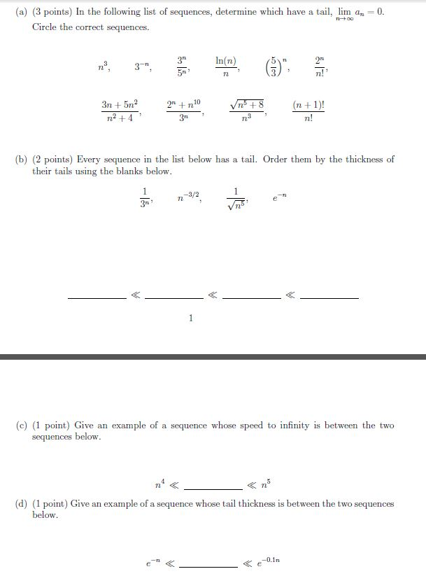 Solved a 3 Points In The Following List Of Sequences Chegg