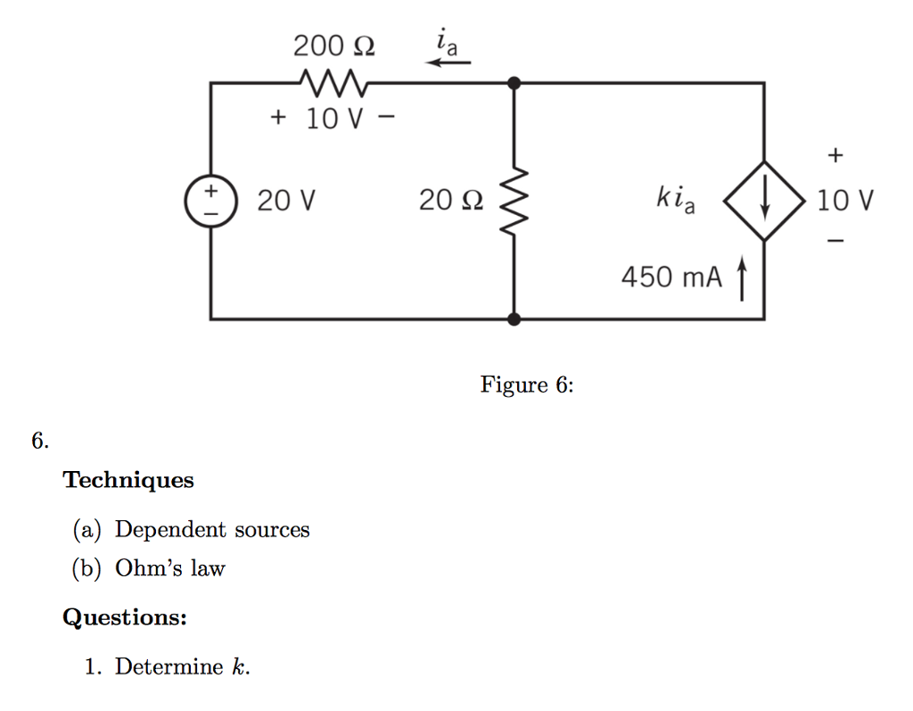 Solved Techniques (a) Dependent Sources (b) Ohms Law | Chegg.com