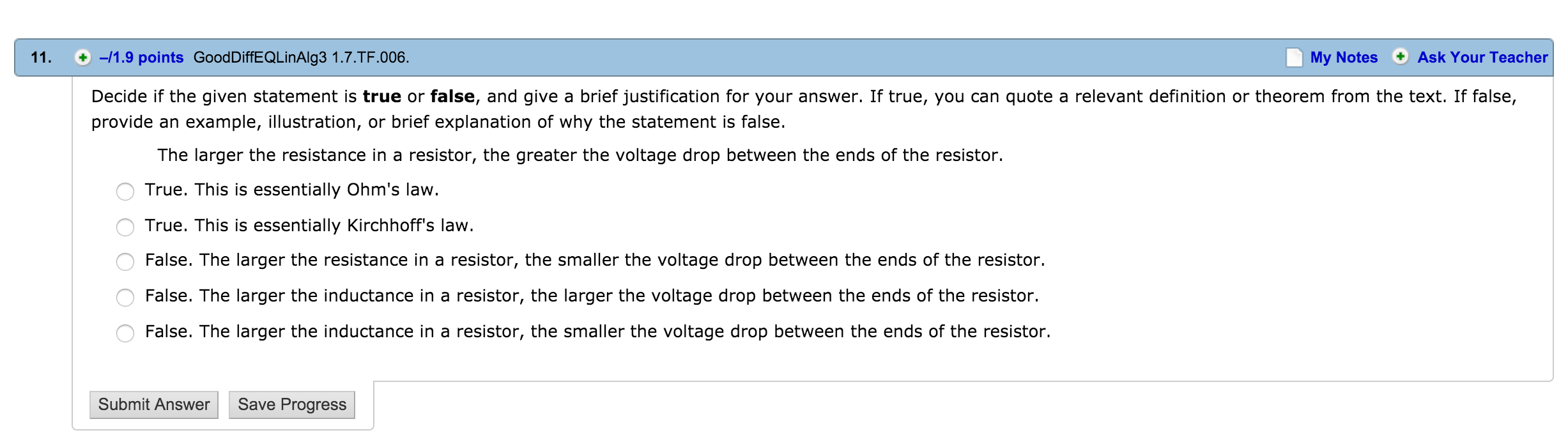 Solved Decide if the given statement is true or false, and | Chegg.com