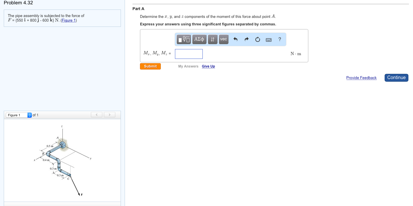 Solved The pipe assembly is subjected to the force of F = | Chegg.com