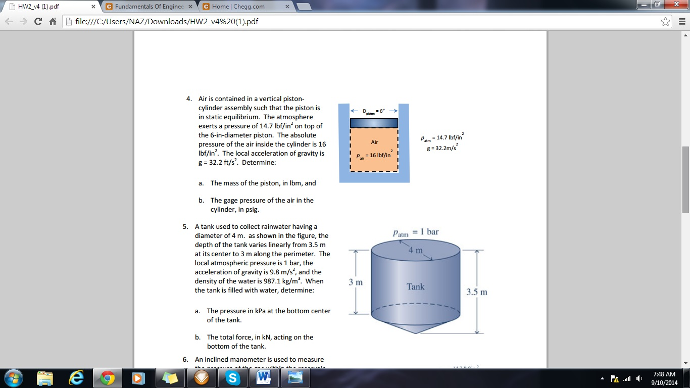 Solved 4. Air is contained in a vertical pistoncylinder