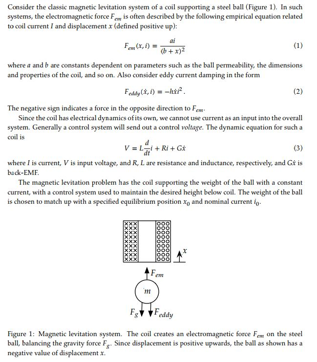 Solved Consider the classic magnetic levitation system of a | Chegg.com