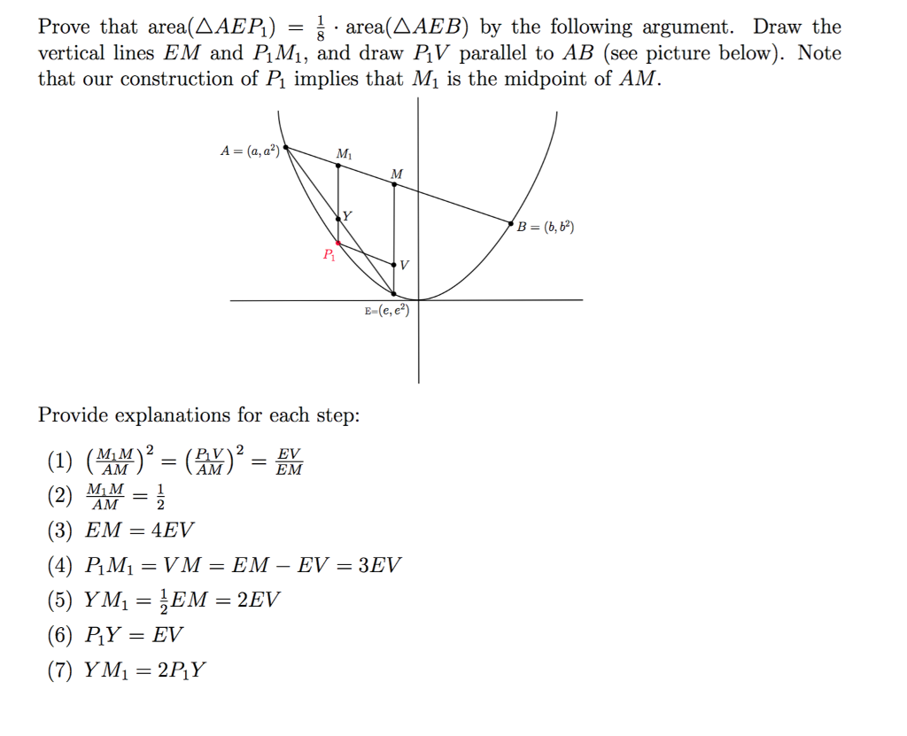 Prove that area AAEP) area AAEB) by the following | Chegg.com