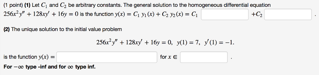 Solved 1 Point 1 Let C1 And C2 Be Arbitrary Constants 2683