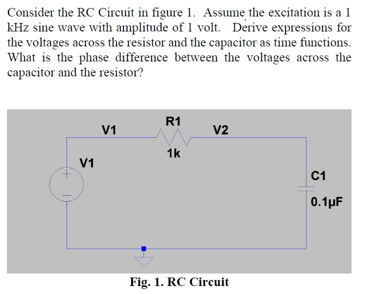 Solved Consider The RC Circuit In Figure 1. Assume The | Chegg.com