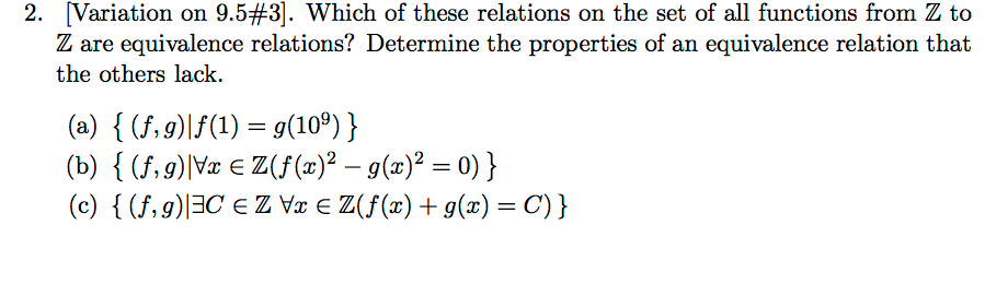 equivalence relation in discrete mathematics examples