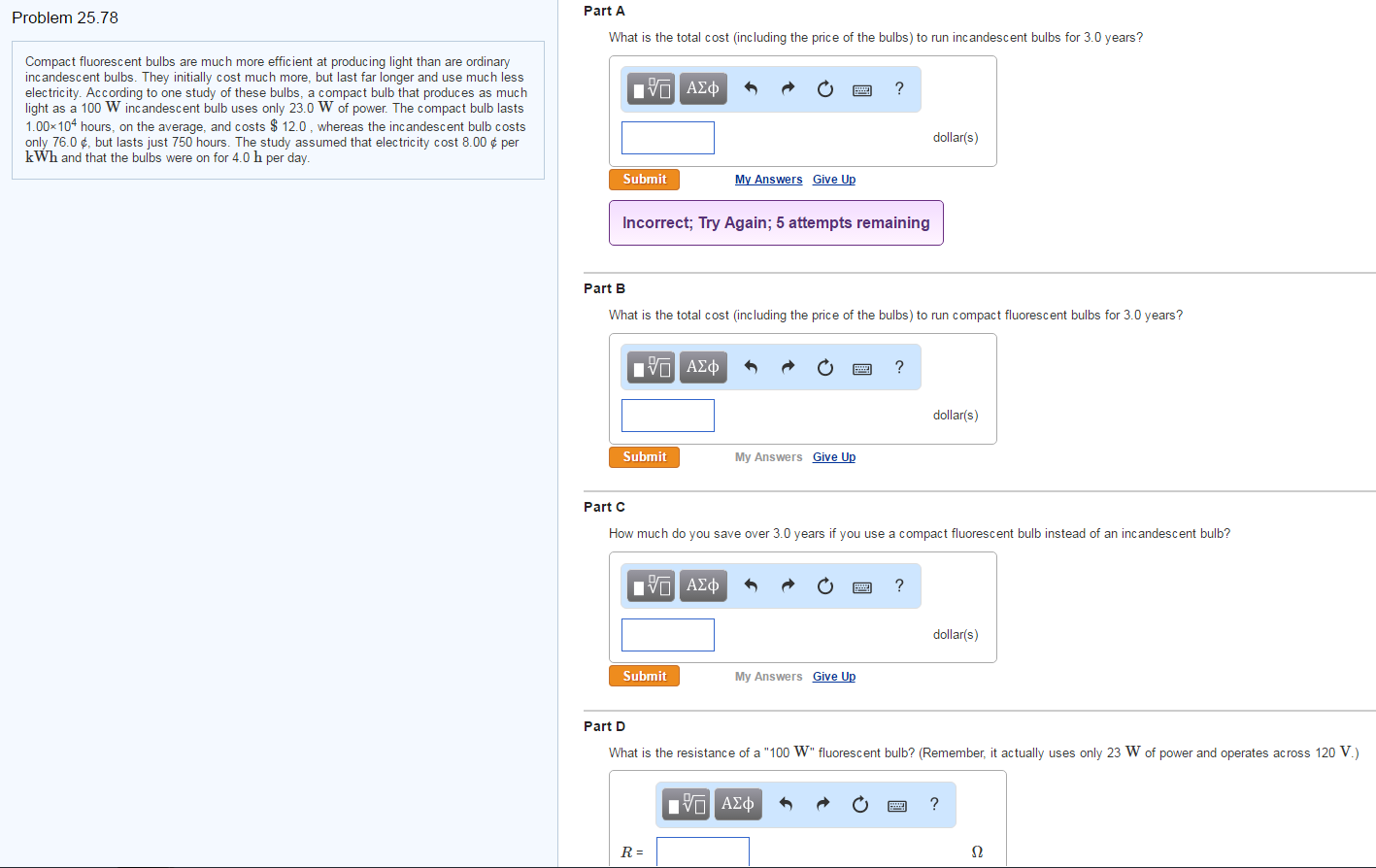 Solved Compact fluorescent bulbs are much more efficient at