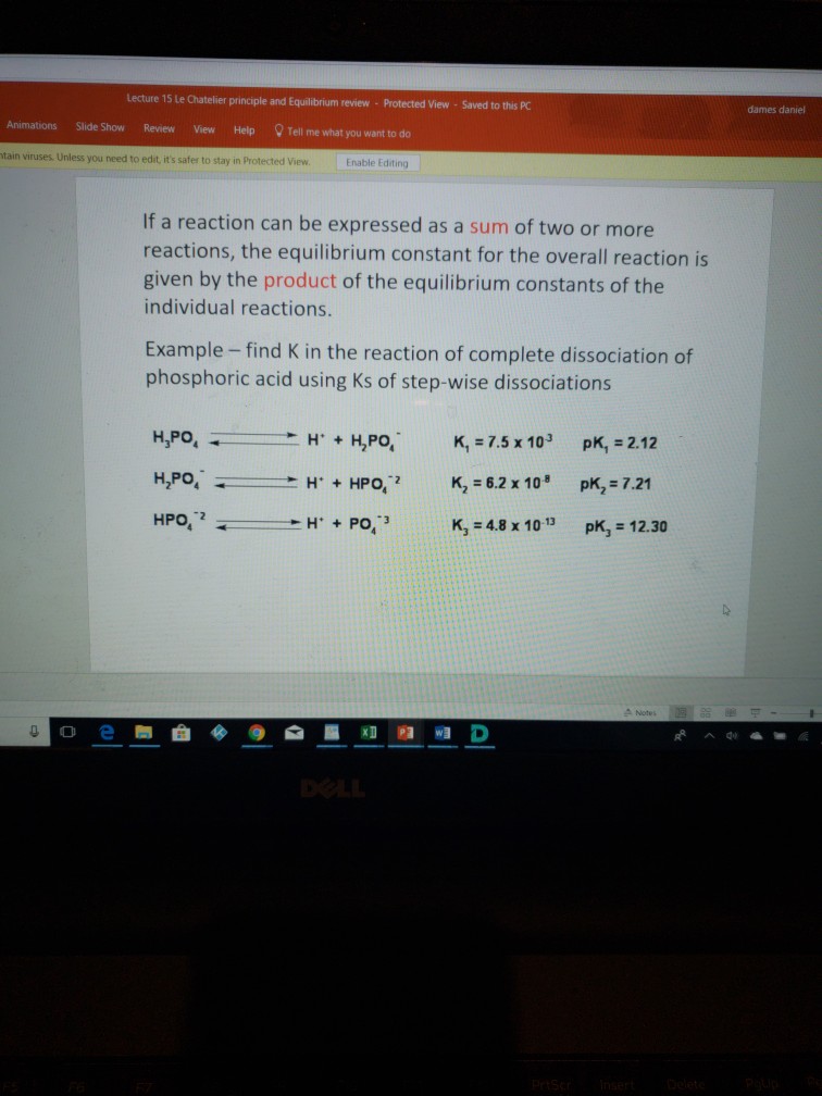 Solved Lecture 15 Le Chatelier principle and Equilibrium