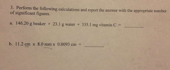 Solved Perform the following calculations and report the | Chegg.com