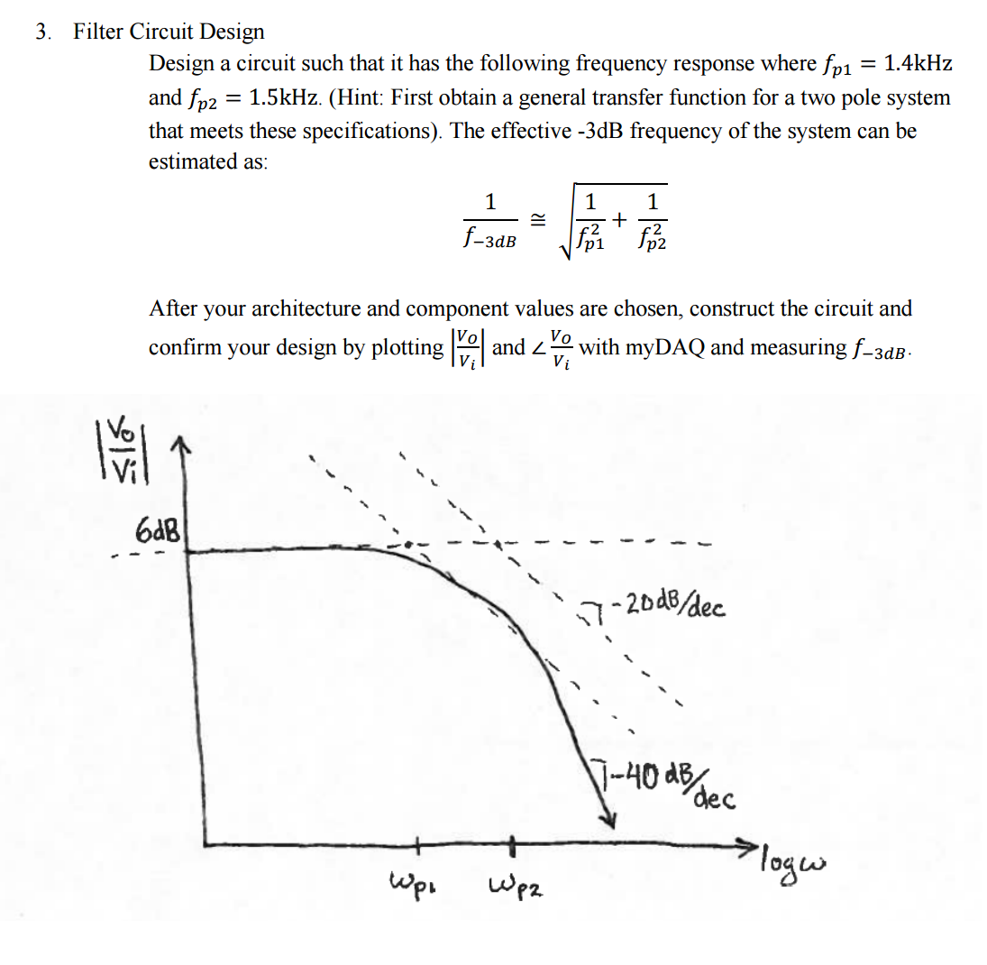 Solved Transfer Function, Filter Circuit Design, Active