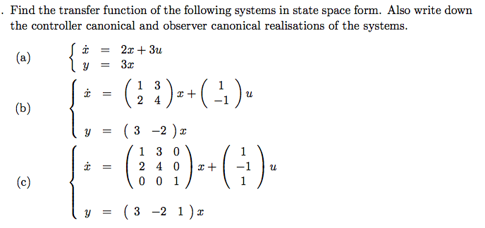 Solved Find the transfer function of the following systems | Chegg.com