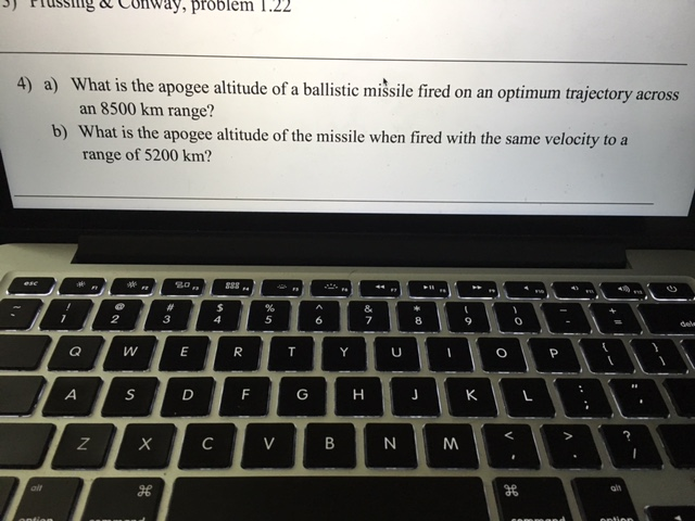 Solved What is the apogee altitude of a ballistic missile | Chegg.com