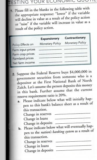 Solved Please fill in the blanks in the following table with | Chegg.com