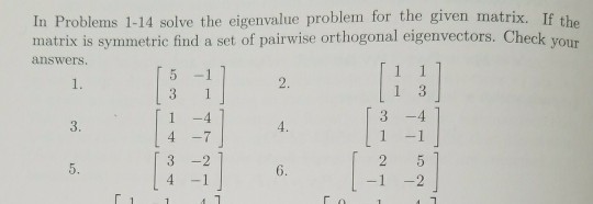 Solved In Problems 1-14 solve the eigenvalue problem for the | Chegg.com