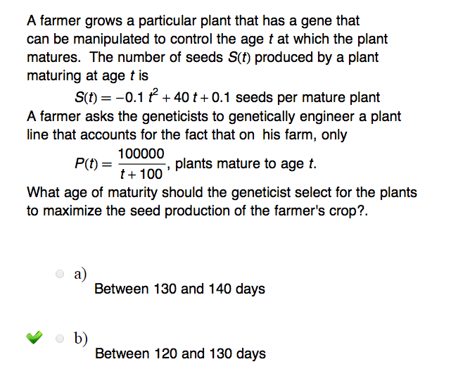 Solved A farmer grows a particular plant that has a gene | Chegg.com