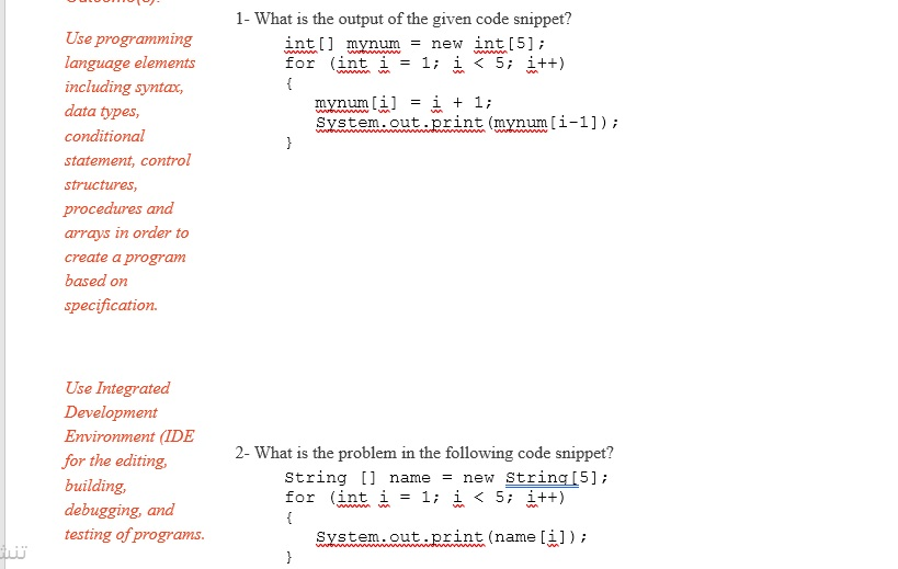 solved-1-what-is-the-output-of-the-given-code-snippet-ose-chegg