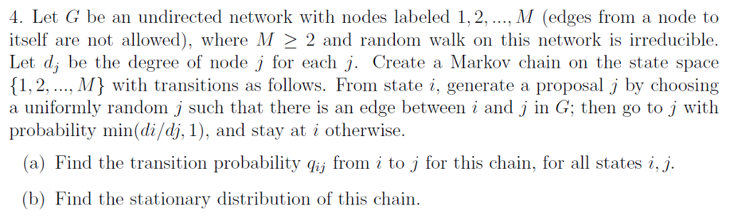 Solved . Let G be an undirected network with nodes labeled | Chegg.com