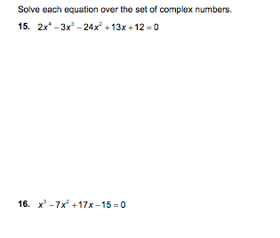 Solved Solve Each Equation Over The Set Of Complex Numbers Chegg