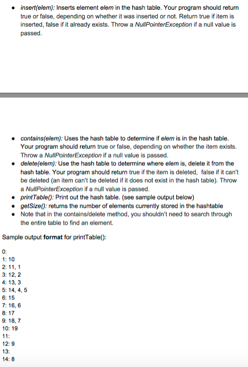 Solved Creating a basic HASHTABLE java Help! Please show | Chegg.com