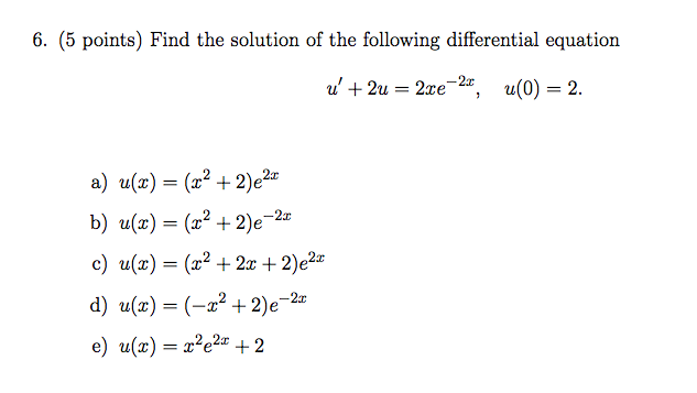 Solved Find the solution of the following differential | Chegg.com