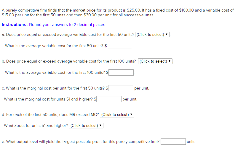 Solved A purely competitive firm finds that the market price | Chegg.com