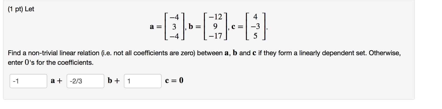 trivial vs nontrivial linear algebra