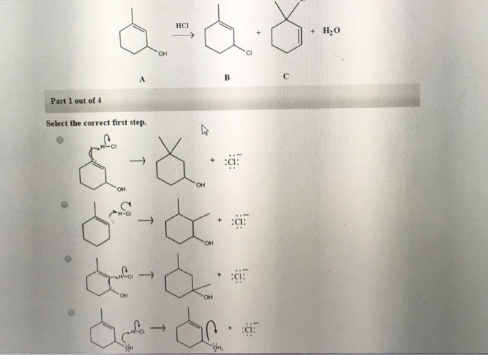 Solved Part 1 out of 4 Select the correct first step. H-CI | Chegg.com