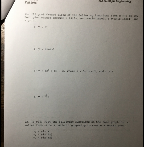 Solved Would You Please Solve This Matlab Practice | Chegg.com