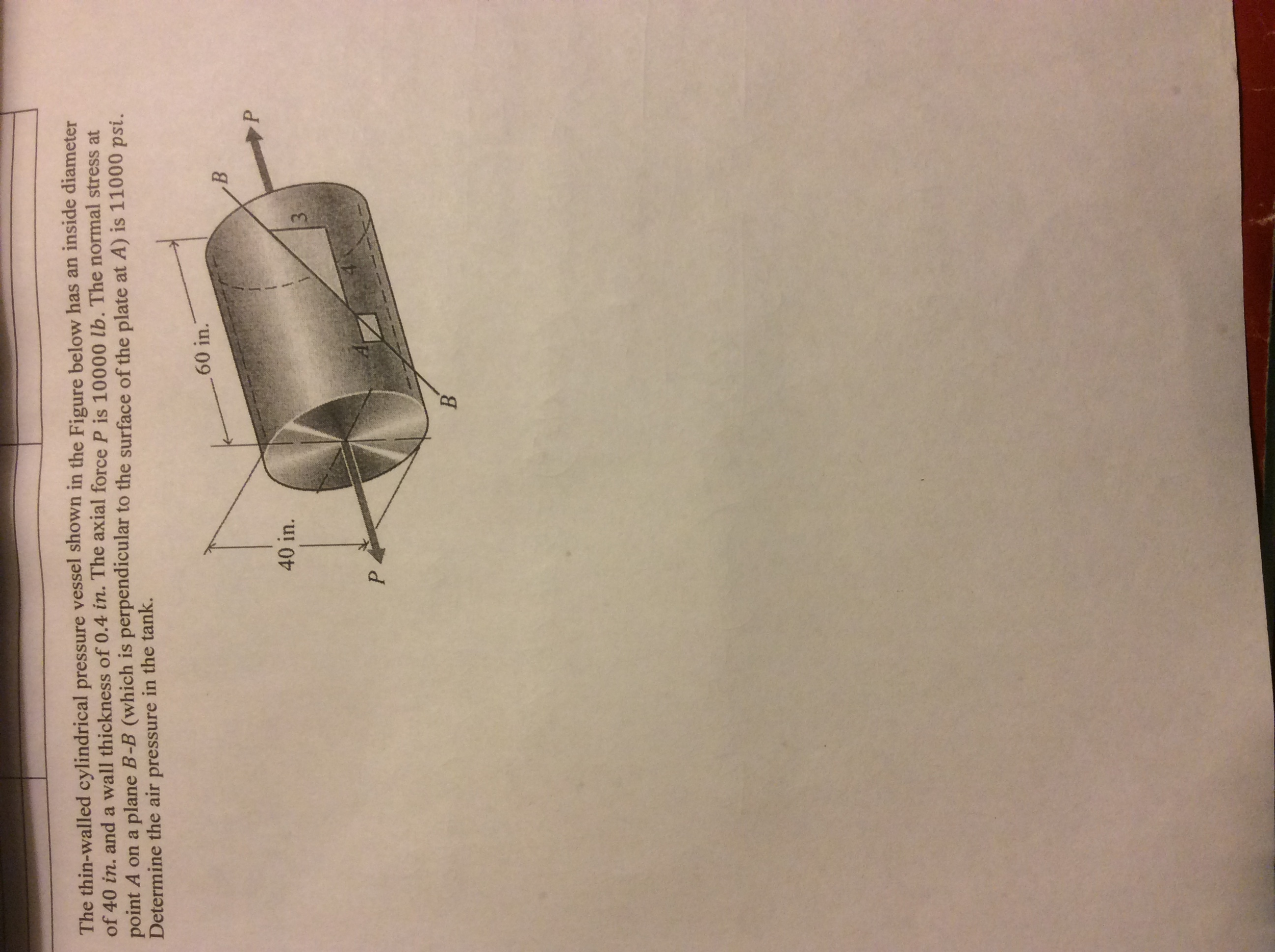 Solved the thin-walled cylindrical pressure vessel shown in | Chegg.com