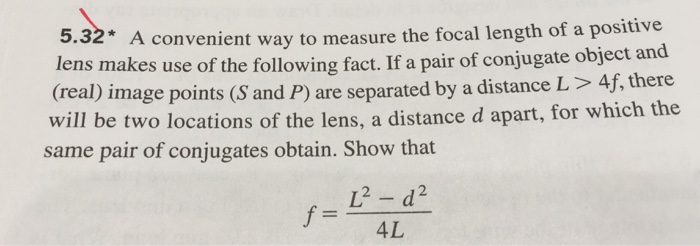 Solved 5.32* lens makes use of the following fact. If a pair | Chegg.com