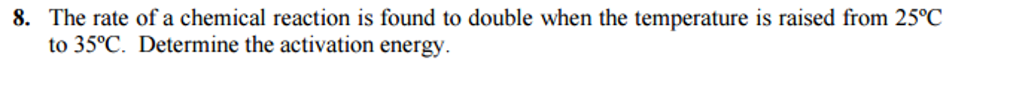 Solved The rate of a chemical reaction is found to double | Chegg.com