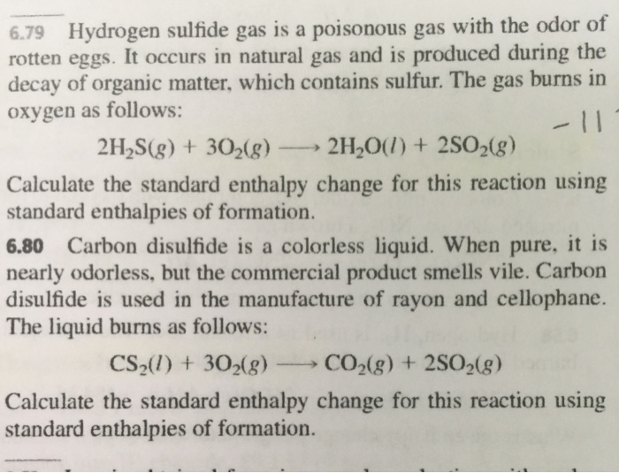 Solved Hydrogen sulfide gas is a poisonous gas with the odor