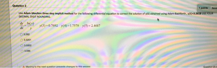 Use Adam-Moulton three step implicit method for the | Chegg.com