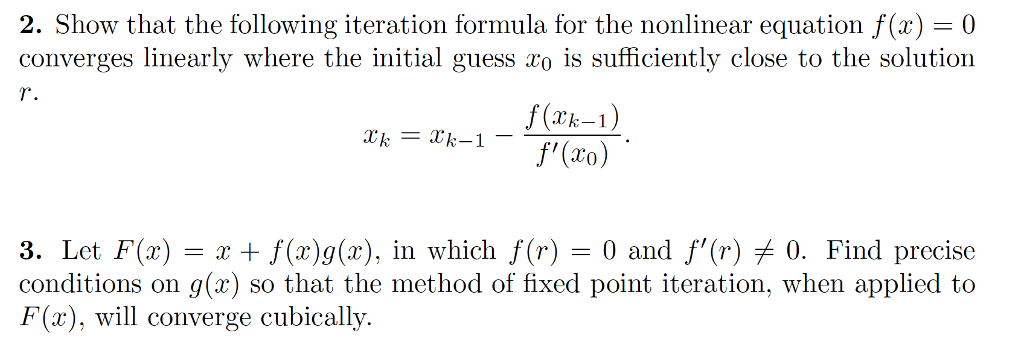 Solved Show that the following iteration formula for the | Chegg.com