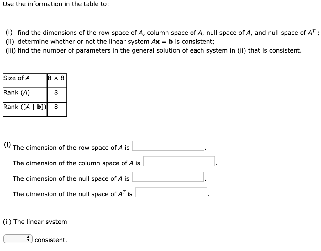 Solved Use the information in the table to i find the Chegg