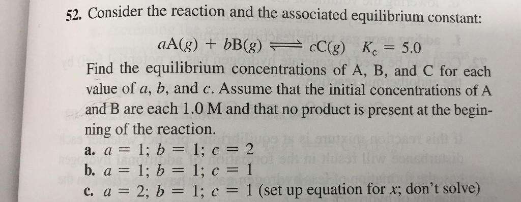 Solved Consider the following reaction and associated | Chegg.com