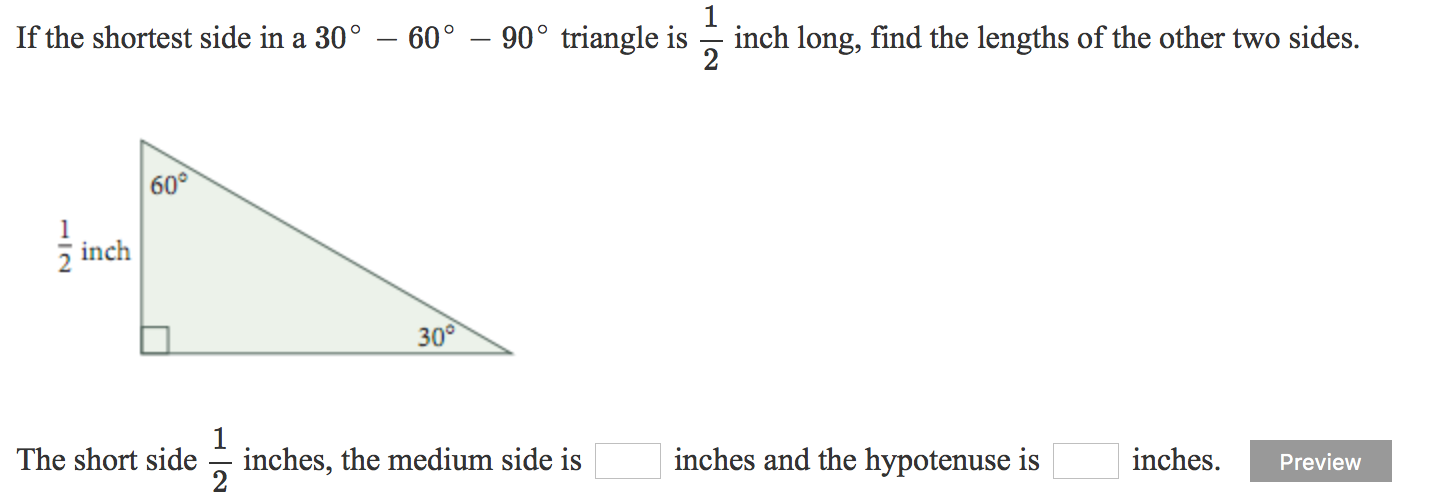 Solved If the shortest side in a 30-60° -90° triangle is z | Chegg.com