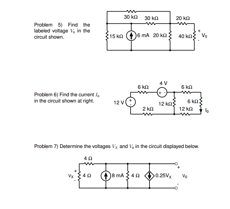 Solved Find the labeled voltage V_0 in the circuit shown. | Chegg.com