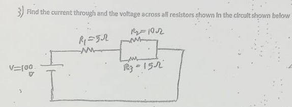 Solved Find the current through and the voltage across all | Chegg.com