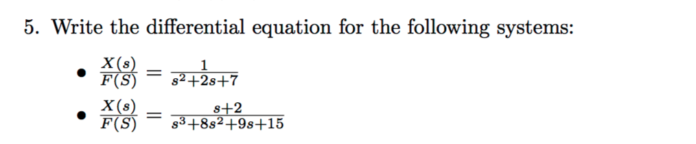 Solved Write the differential equation for the following | Chegg.com