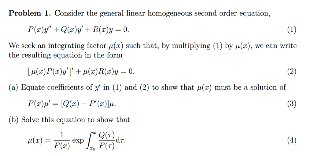 Linear Homogeneous Second Order