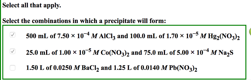 which combination will produce a precipitate which combination will produce a precipitate
