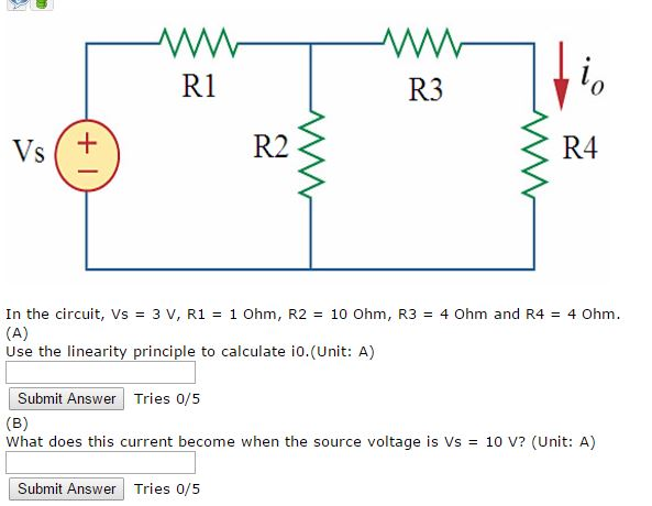 Solved In The Circuit, Vs = 3 V, R1 = 1 Ohm, R2 = 10 Ohm, R3 